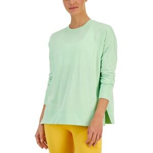 ID Ideology Women S Active Solid Crewneck Top Green Size Medium‎